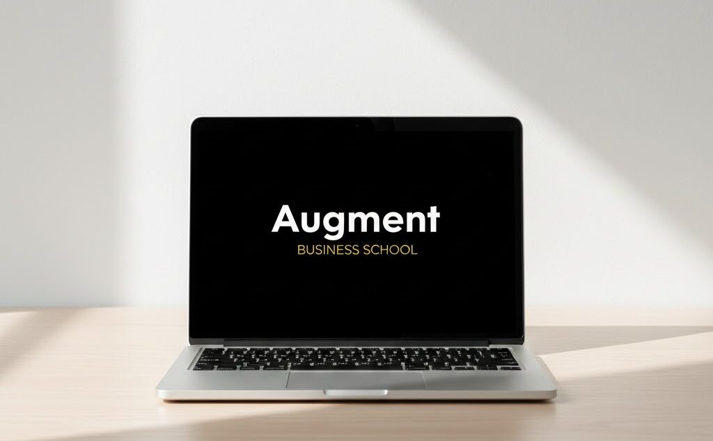 A modern silver laptop placed on a minimal wooden desk, centered composition, pure white studio background, soft natural lighting, subtle shadows, realistic reflections, front-facing laptop screen clearly visible, ultra-high resolution, professional product photography style, clean and minimal aesthetic, no clutter, no people. and remove udcourse and star text and logo